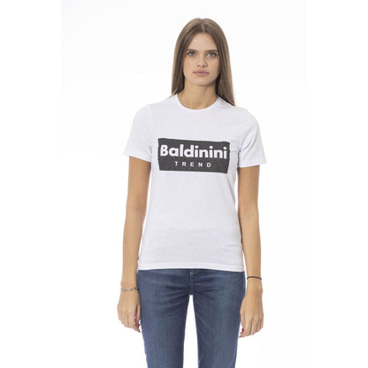 T-shirt Baldinini Trend blanc en coton pour femme
