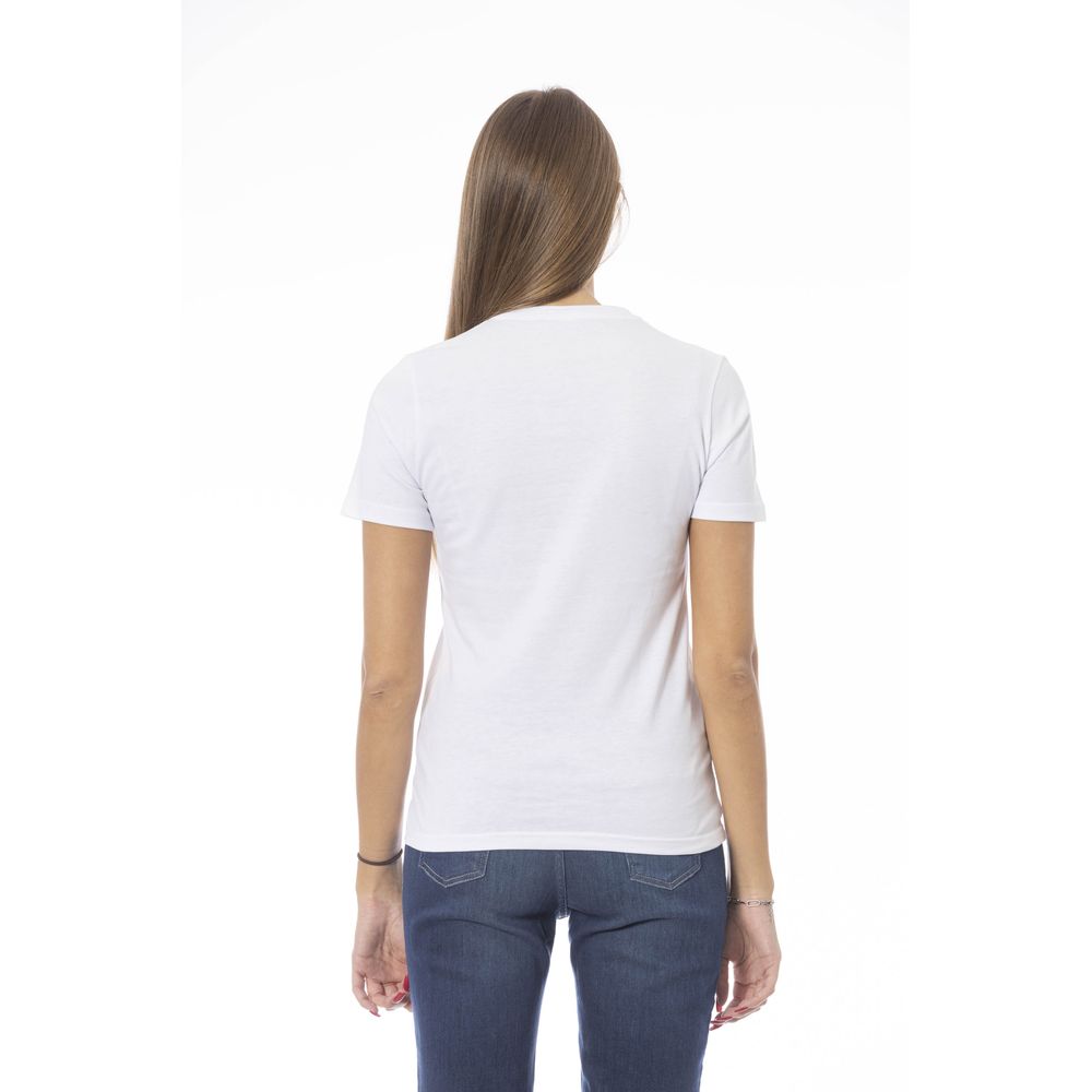 T-shirt Baldinini Trend blanc en coton pour femme