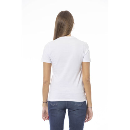 T-shirt Baldinini Trend blanc en coton pour femme