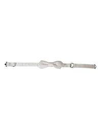 Dolce & Gabbana White Silk Adjustable Neck Men Papillon Bow Tie