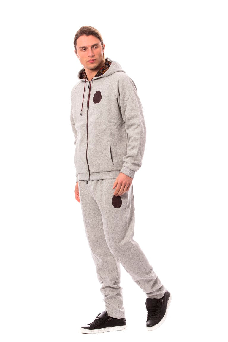 Ensemble de survêtement à capuche en coton gris Billionaire Italian Couture