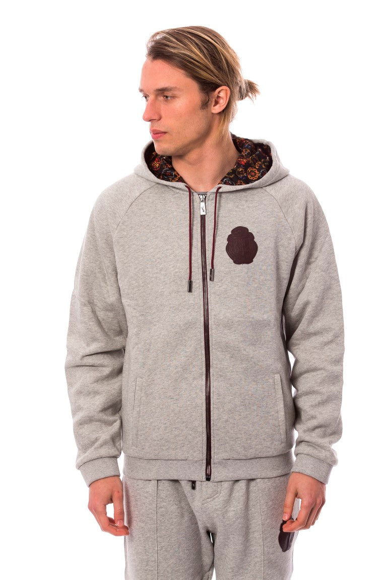 Ensemble de survêtement à capuche en coton gris Billionaire Italian Couture