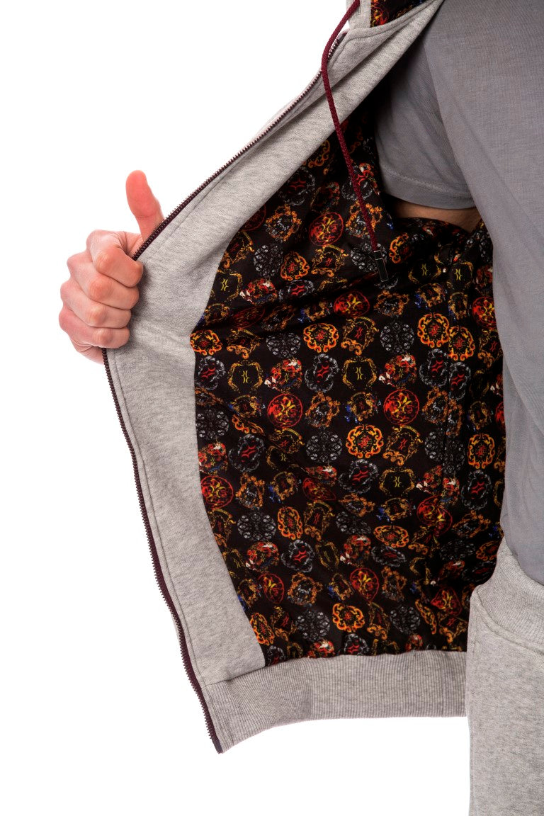 Ensemble de survêtement à capuche en coton gris Billionaire Italian Couture