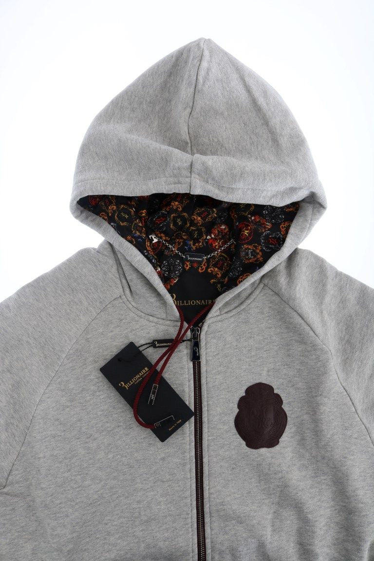 Ensemble de survêtement à capuche en coton gris Billionaire Italian Couture