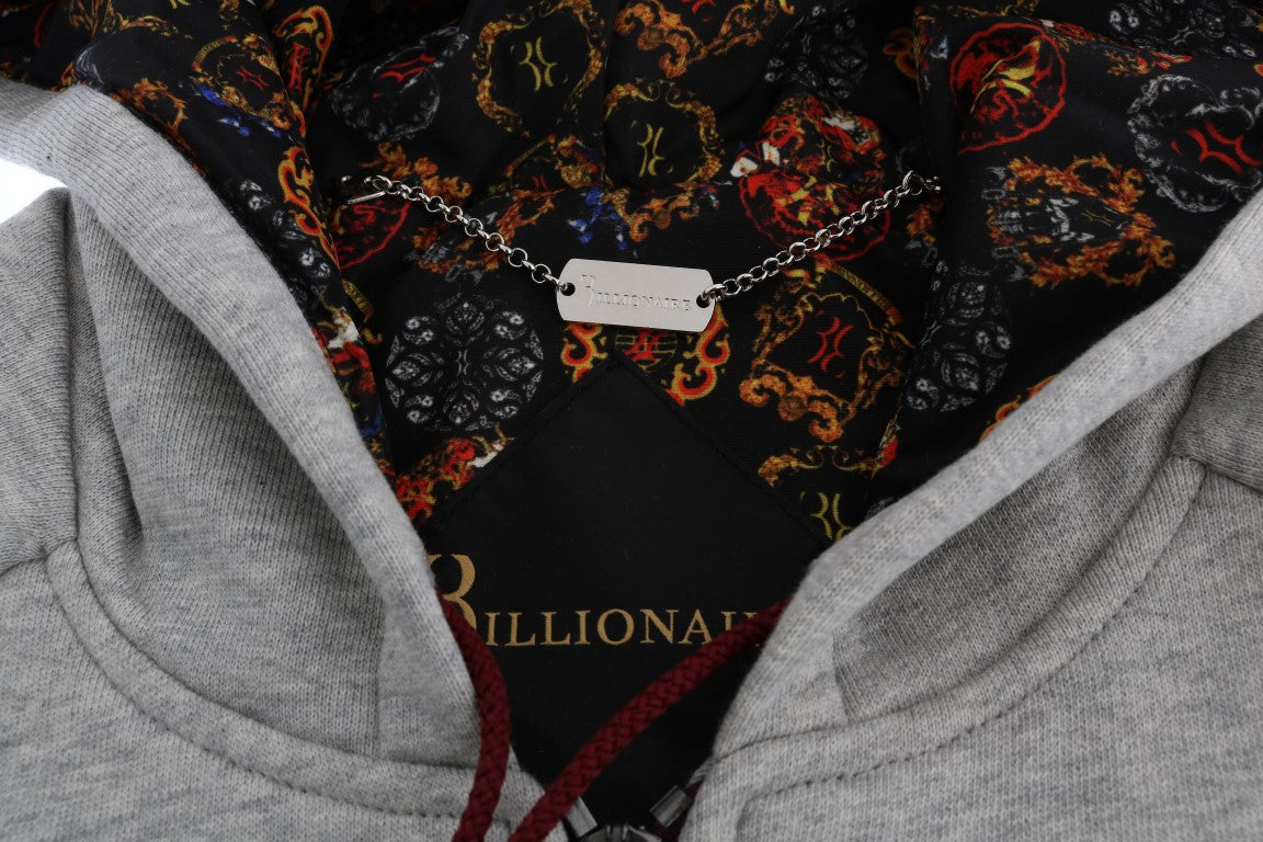 Ensemble de survêtement à capuche en coton gris Billionaire Italian Couture
