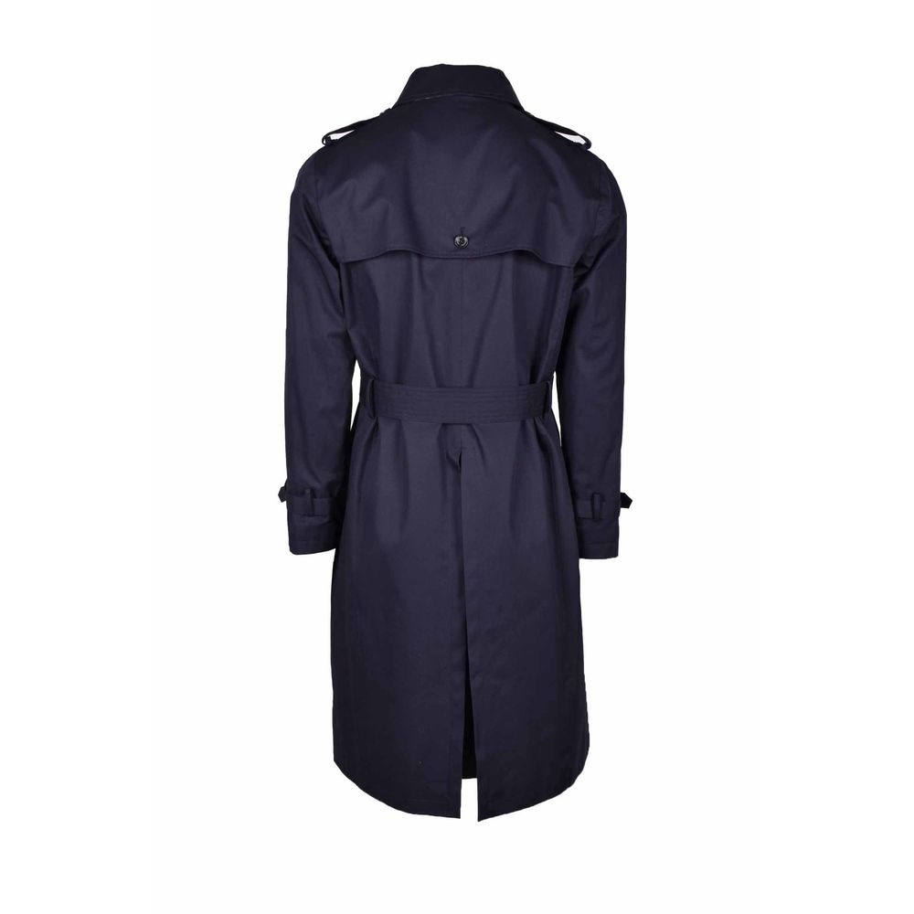 Trench-coat Aquascutum bleu en coton pour homme