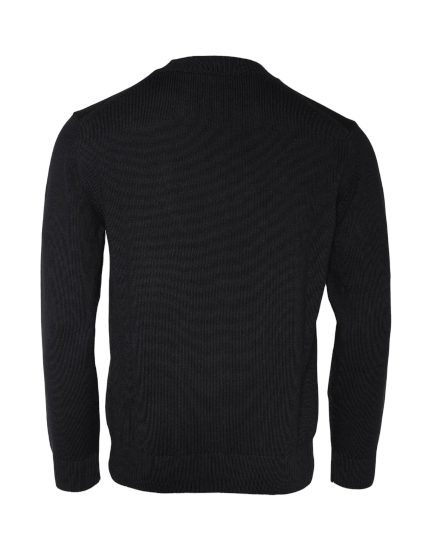 Maglione girocollo con ricamo Medusa nero Versace