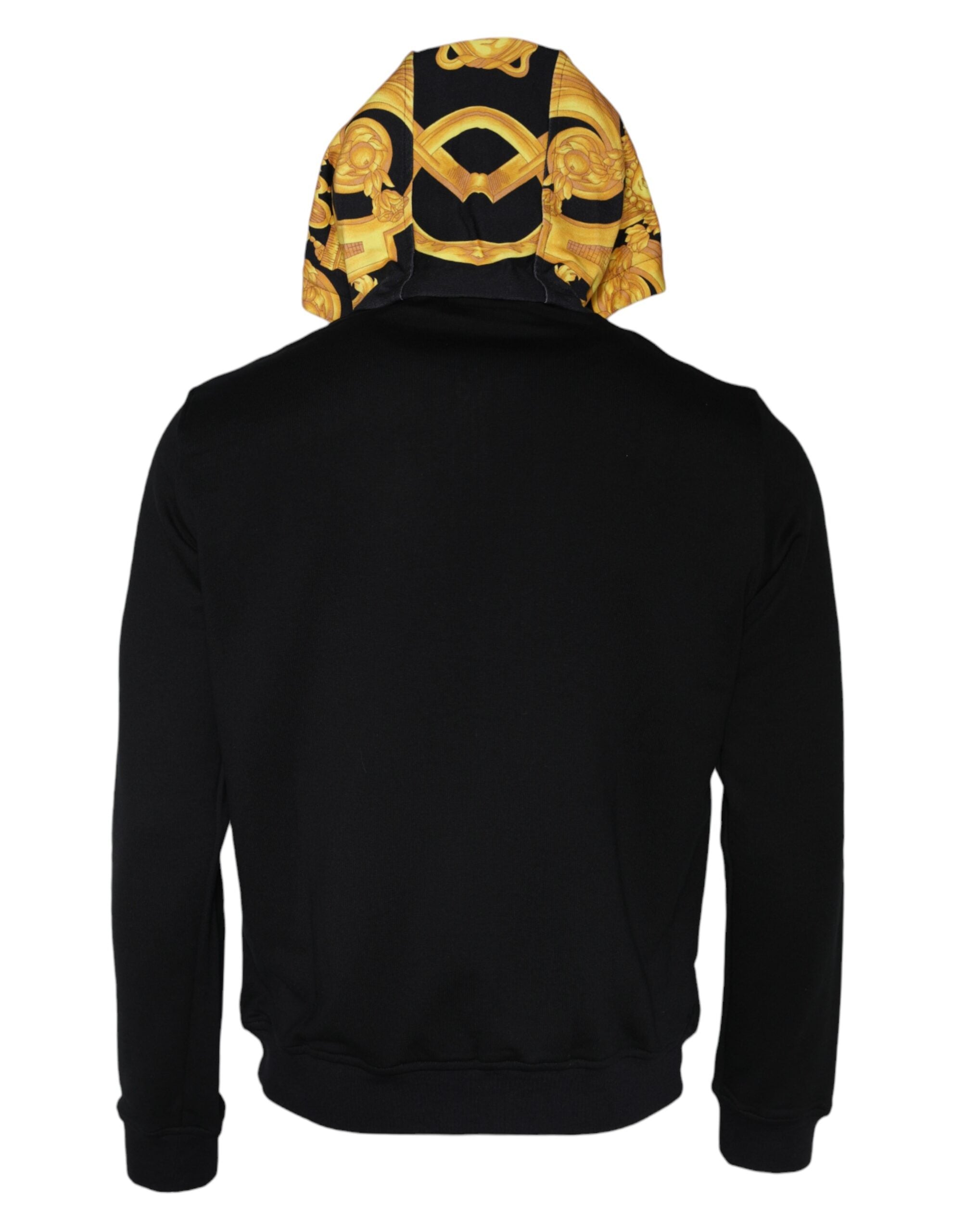 Felpa con cappuccio e zip intera in cotone con stampa Medusa nera Versace