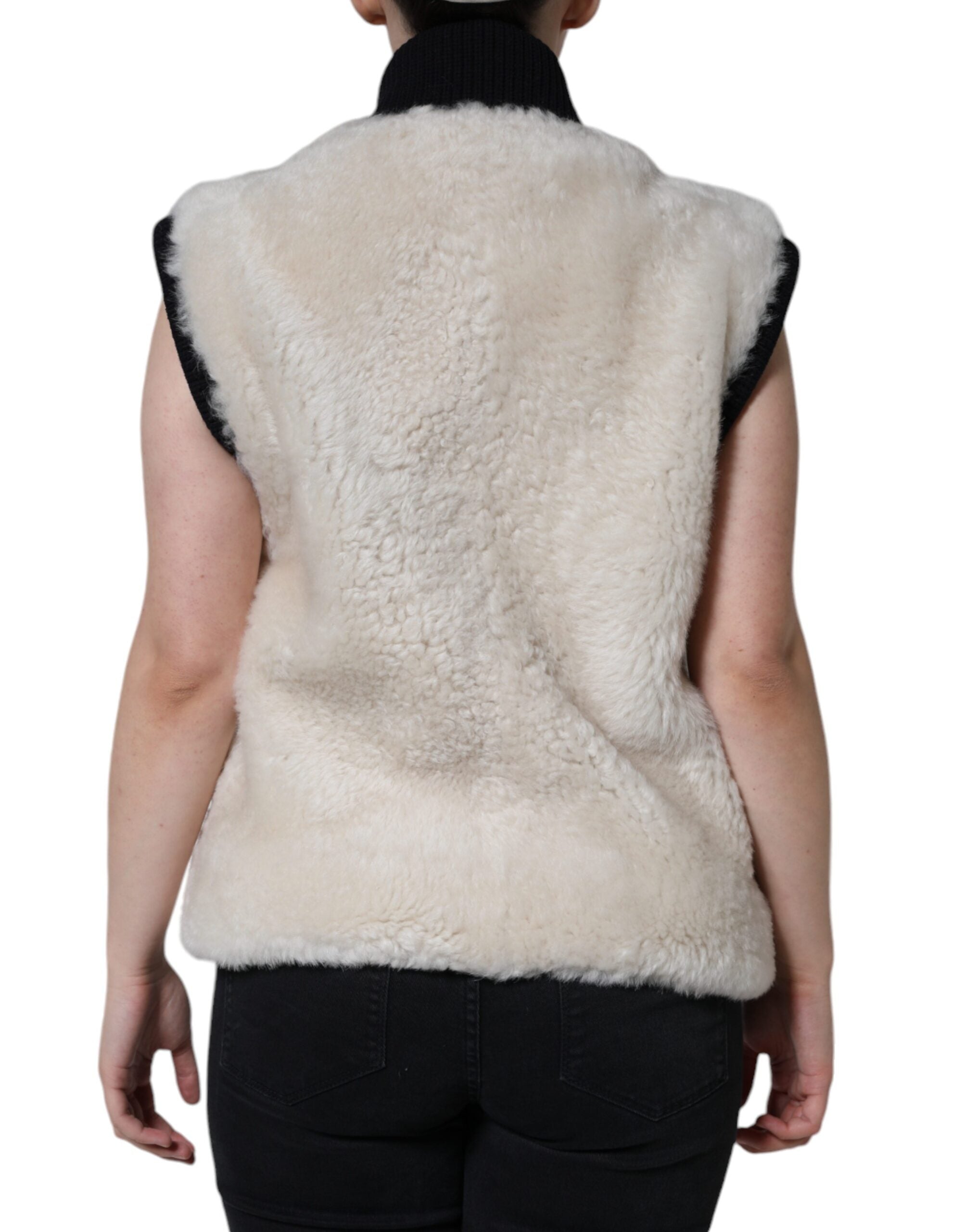 Giacca gilet in pelle di montone Burberry White WARRENFORD