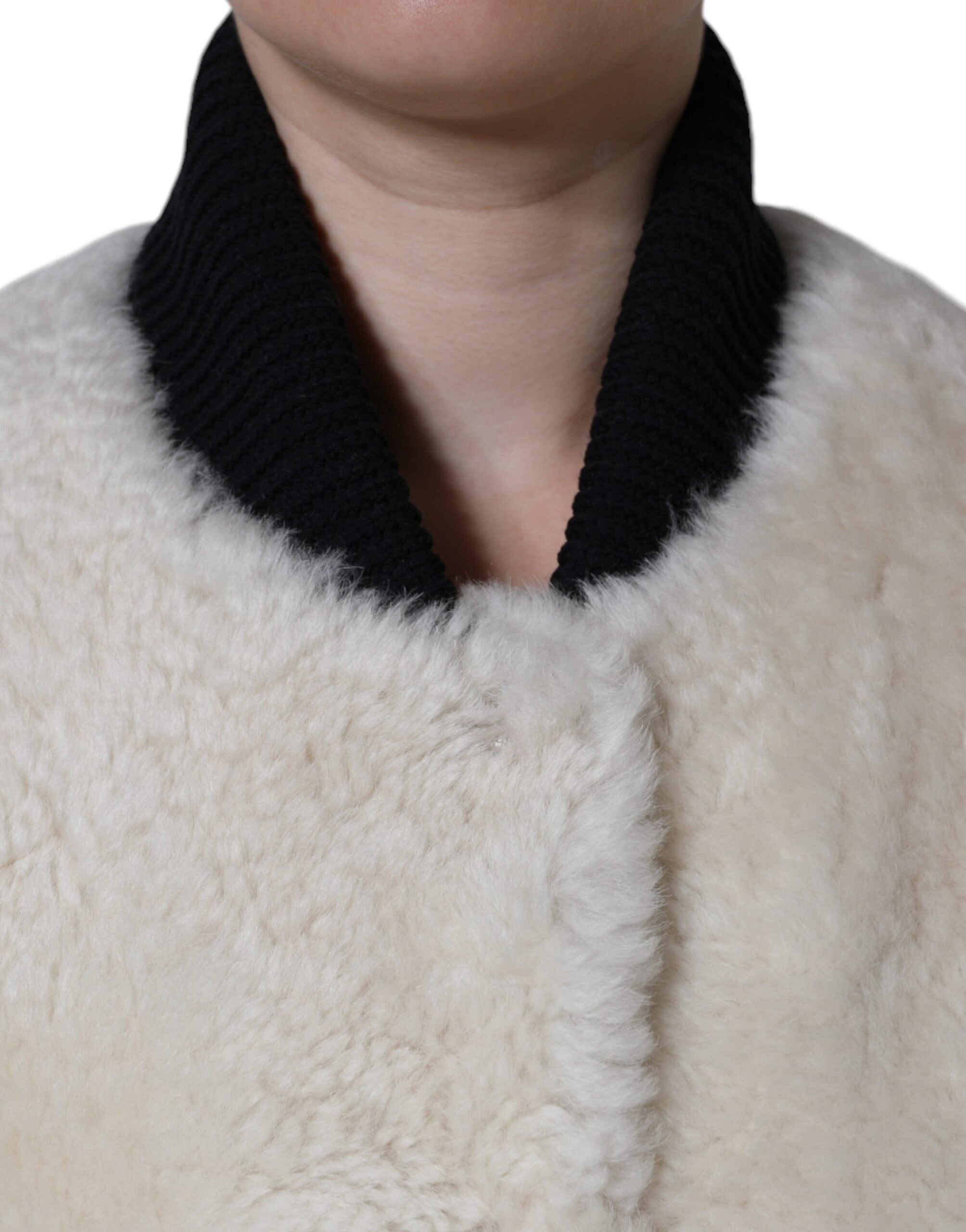 Giacca gilet in pelle di montone Burberry White WARRENFORD