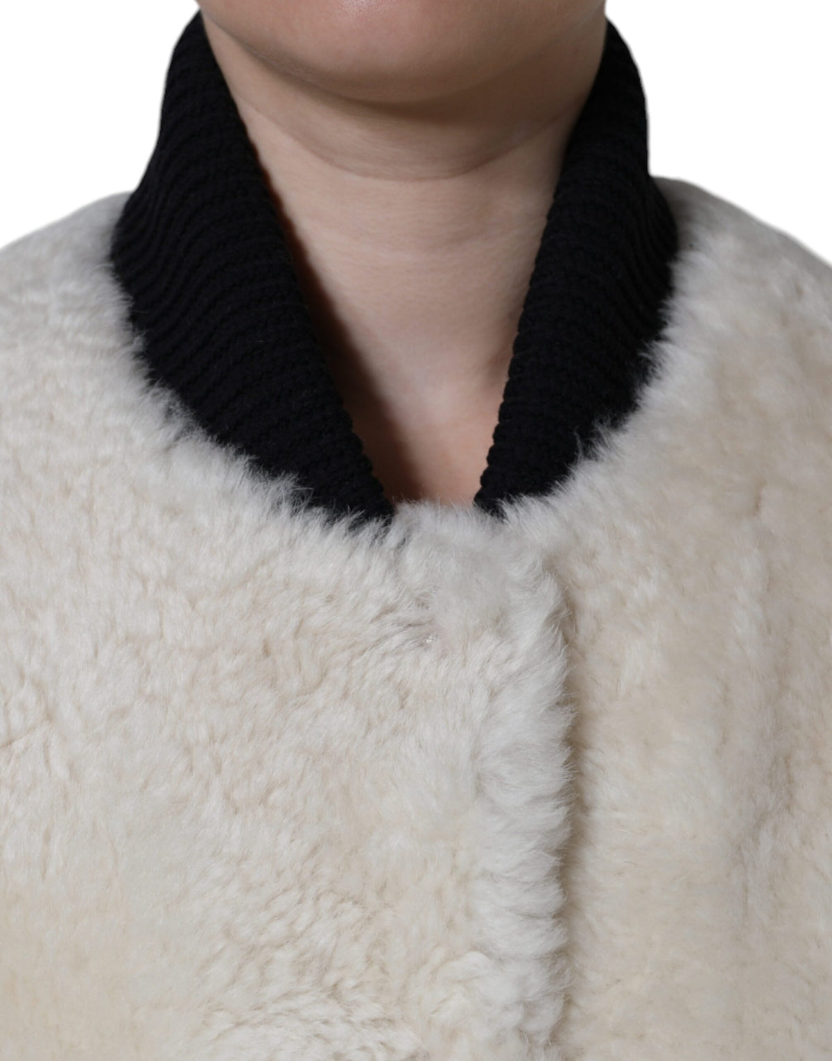 Veste sans manches en cuir lainé blanc Burberry WARRENFORD