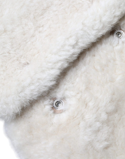 Veste sans manches en cuir lainé blanc Burberry WARRENFORD