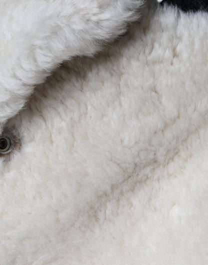 Veste sans manches en cuir lainé blanc Burberry WARRENFORD