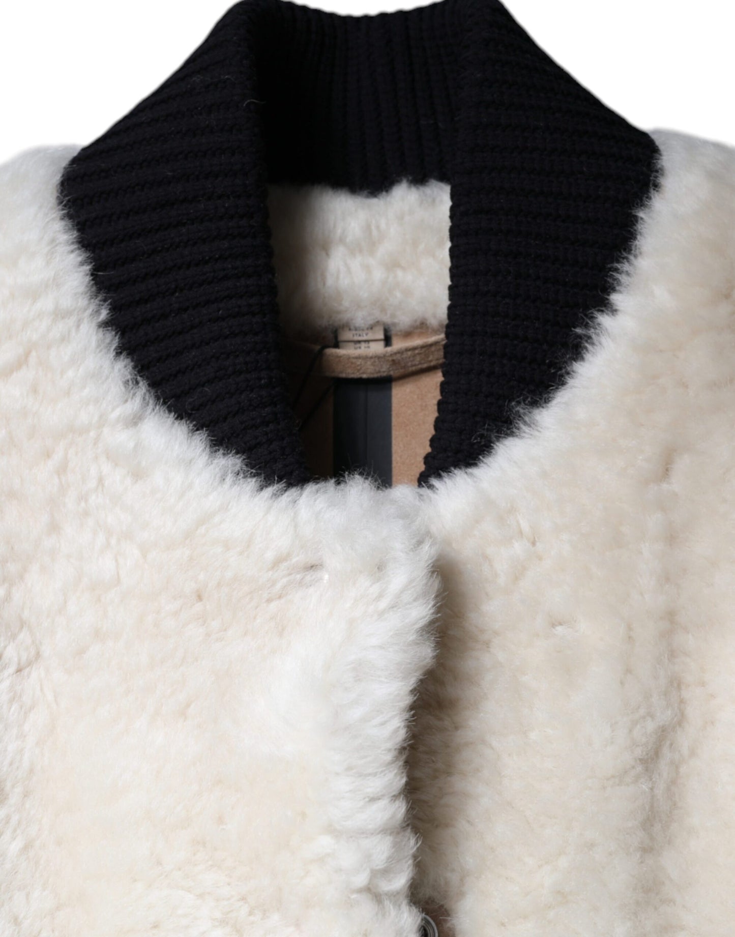 Veste sans manches en cuir lainé blanc Burberry WARRENFORD