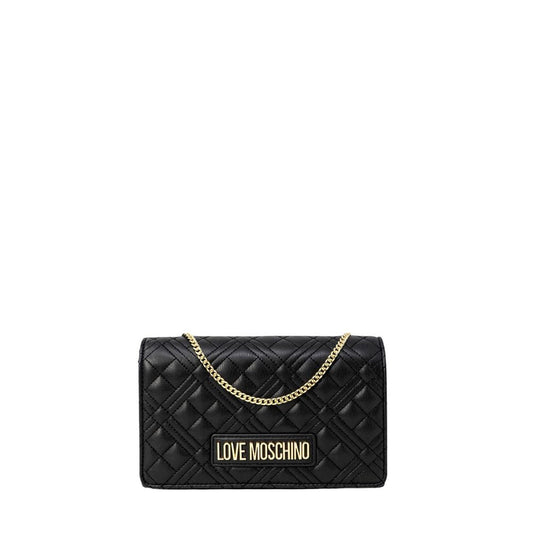 Borsa a mano nera in polietilene Love Moschino