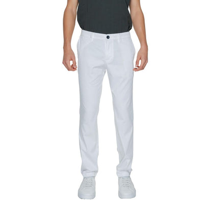 Pantaloni casual in cotone bianco Armani Exchange