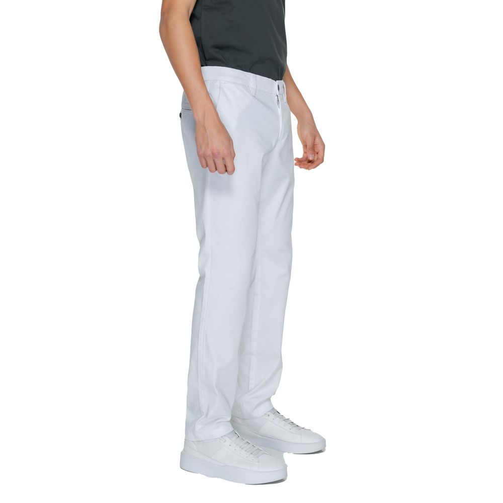 Pantalon décontracté en coton blanc Armani Exchange