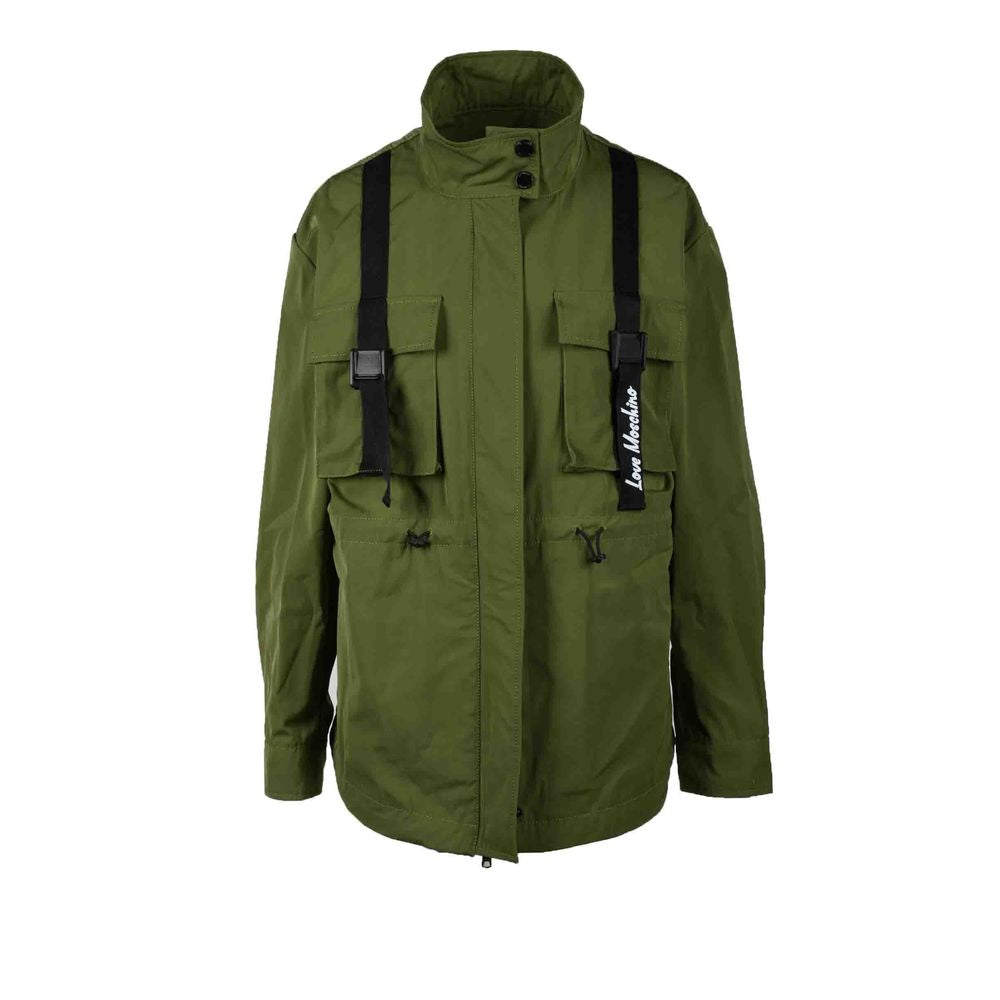 Parka verte en polyester Love Moschino