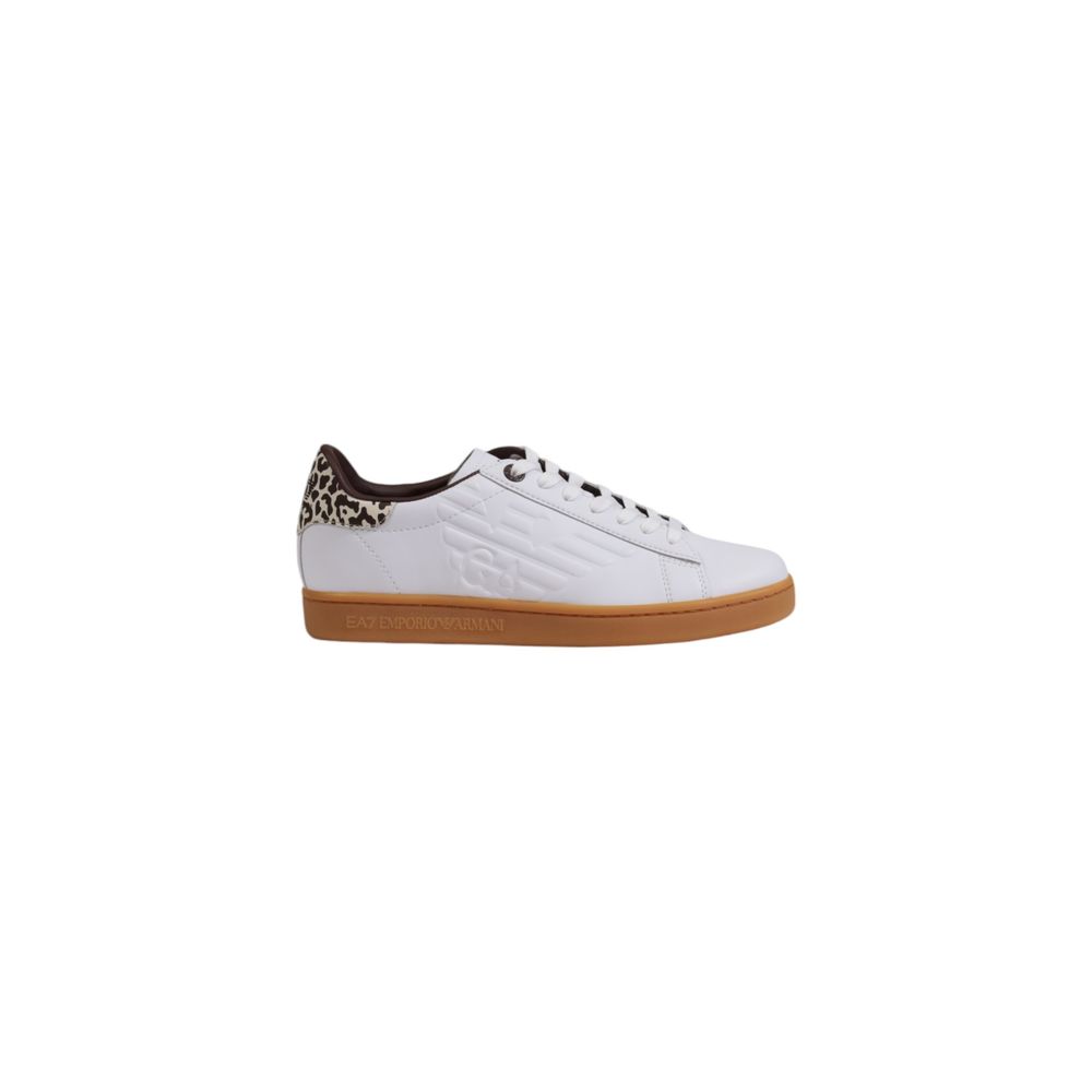 Baskets basses en cuir beige EA7 Emporio Armani