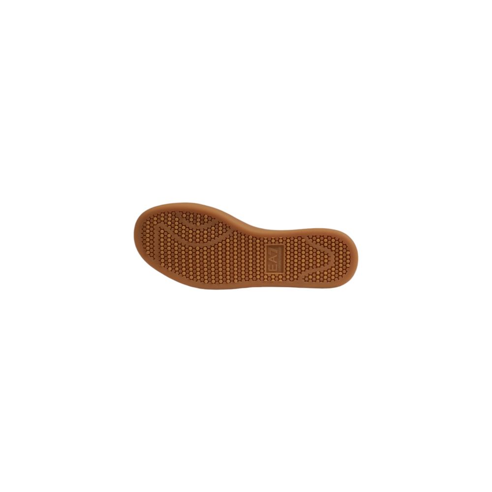 Baskets basses en cuir beige EA7 Emporio Armani