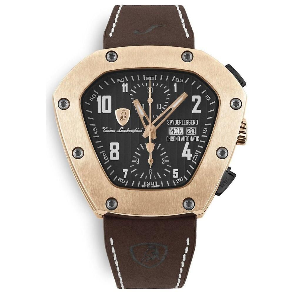 Orologio elegante in pelle nera Lamborghini