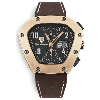 Orologio elegante in pelle nera Lamborghini