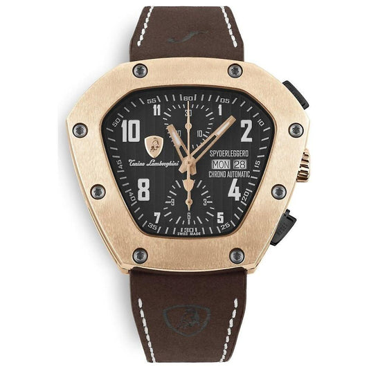 Orologio elegante in pelle nera Lamborghini