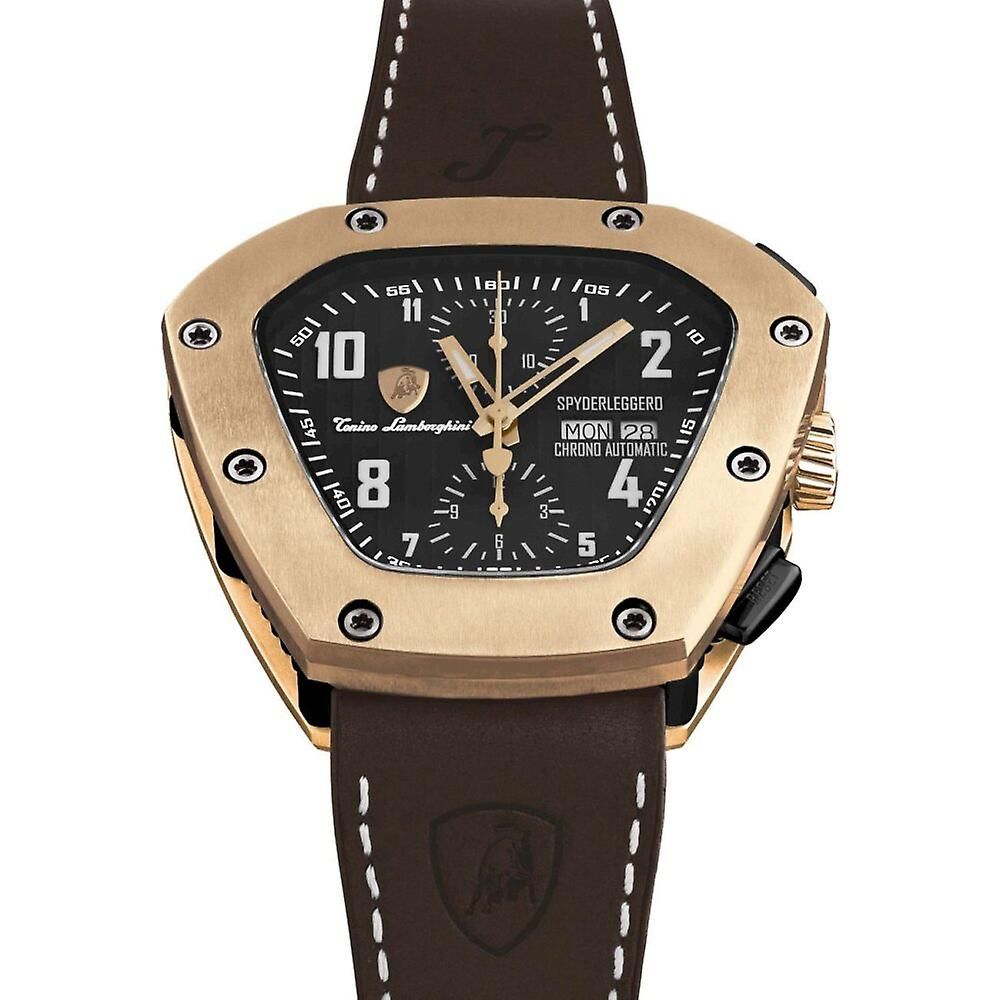 Orologio elegante in pelle nera Lamborghini