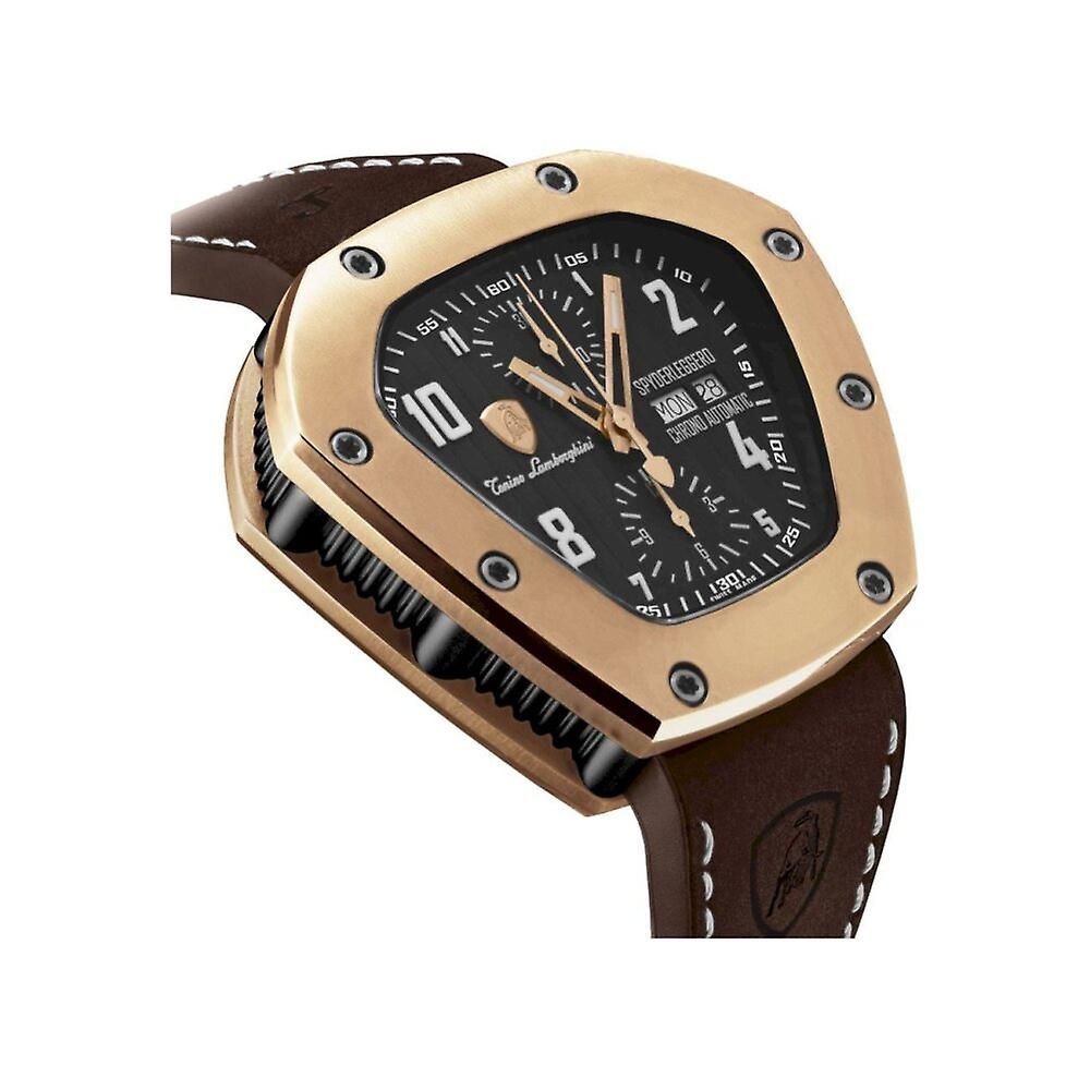 Orologio elegante in pelle nera Lamborghini