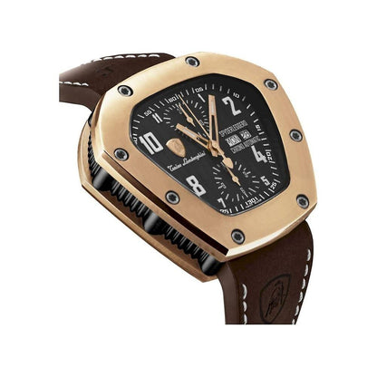 Orologio elegante in pelle nera Lamborghini