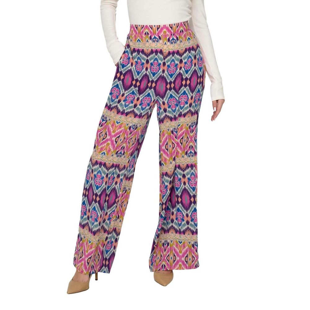 Solo pantaloni casual in poliestere riciclato multicolore