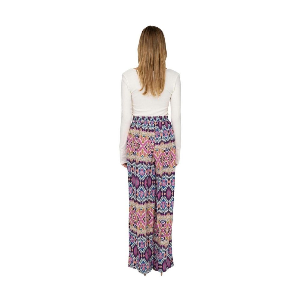 Solo pantaloni casual in poliestere riciclato multicolore
