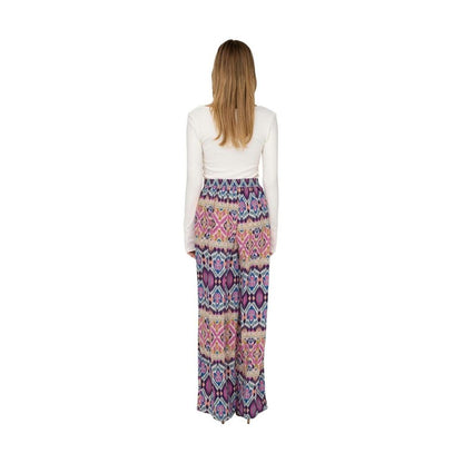 Solo pantaloni casual in poliestere riciclato multicolore