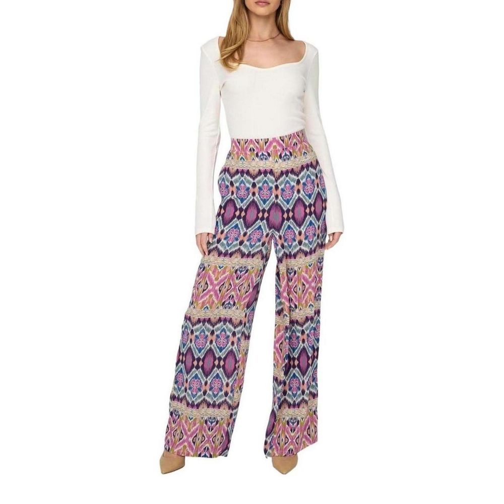 Solo pantaloni casual in poliestere riciclato multicolore