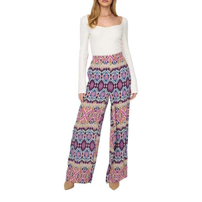 Solo pantaloni casual in poliestere riciclato multicolore
