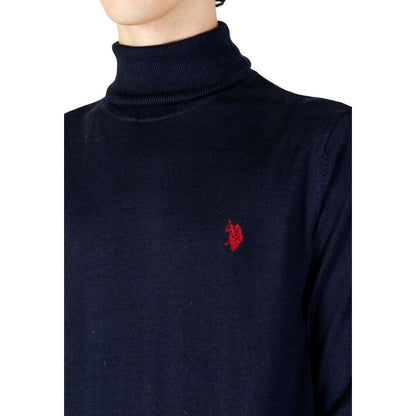 US POLO ASSN. Pull col roulé en coton bleu