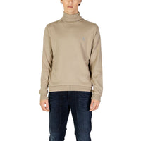 US POLO ASSN. Col roulé beige en coton