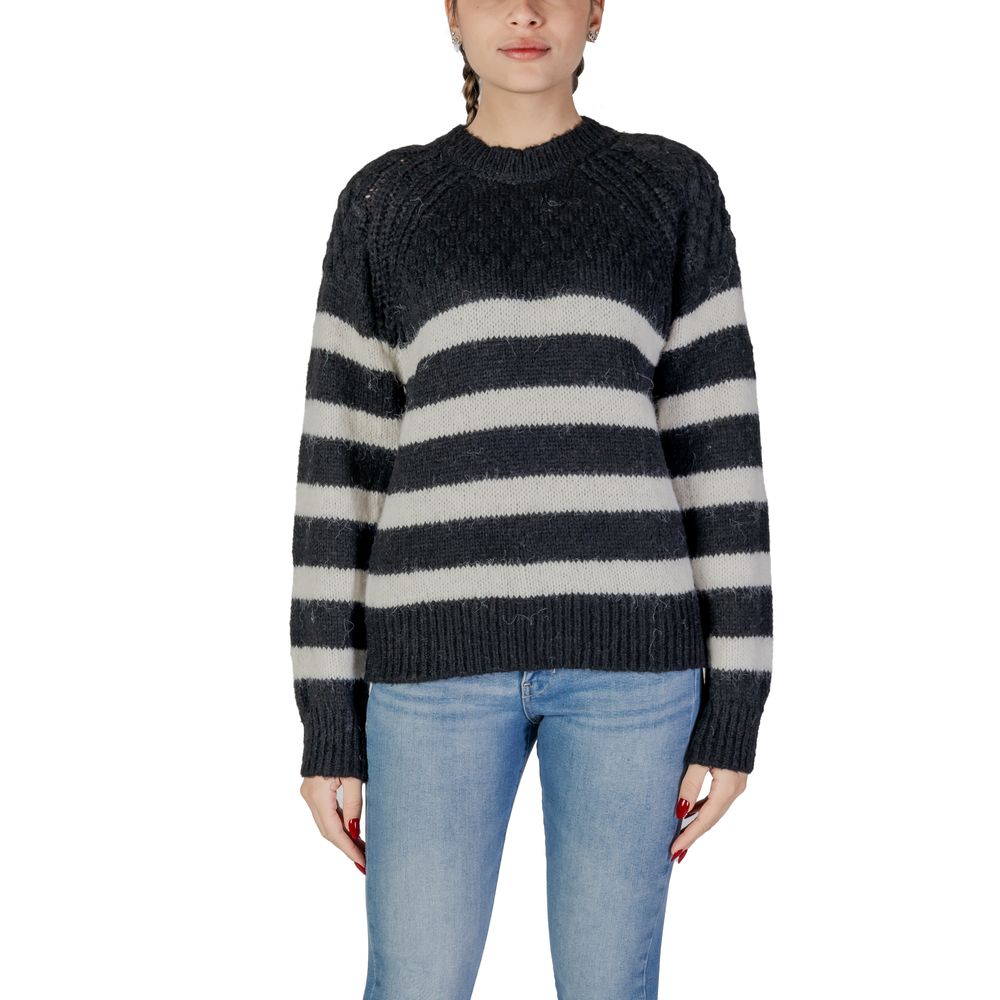 Sweat-shirt en polyester recyclé noir et blanc uniquement