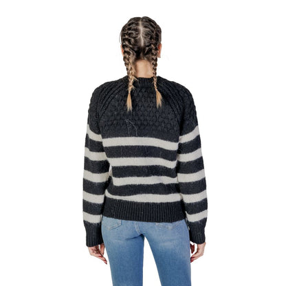 Sweat-shirt en polyester recyclé noir et blanc uniquement