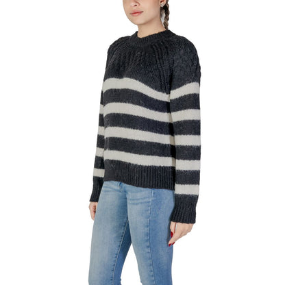 Sweat-shirt en polyester recyclé noir et blanc uniquement