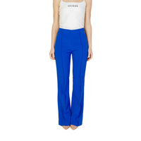 Pantaloni a zampa in poliestere riciclato blu