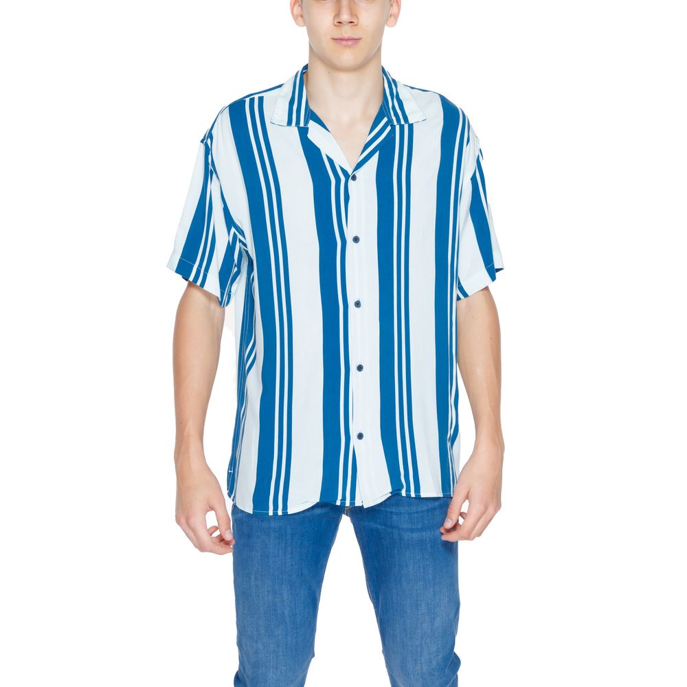 Chemise à manches courtes en viscose bleue Jack Jones