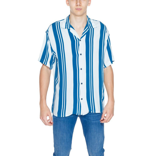 Camicia a maniche corte in viscosa blu Jack Jones