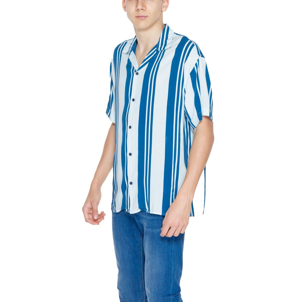 Chemise à manches courtes en viscose bleue Jack Jones