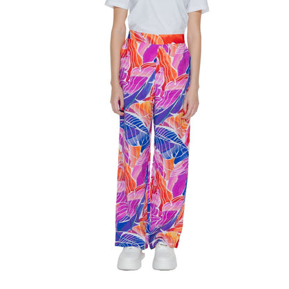 Pantaloni casual in viscosa multicolore Vila Clothes