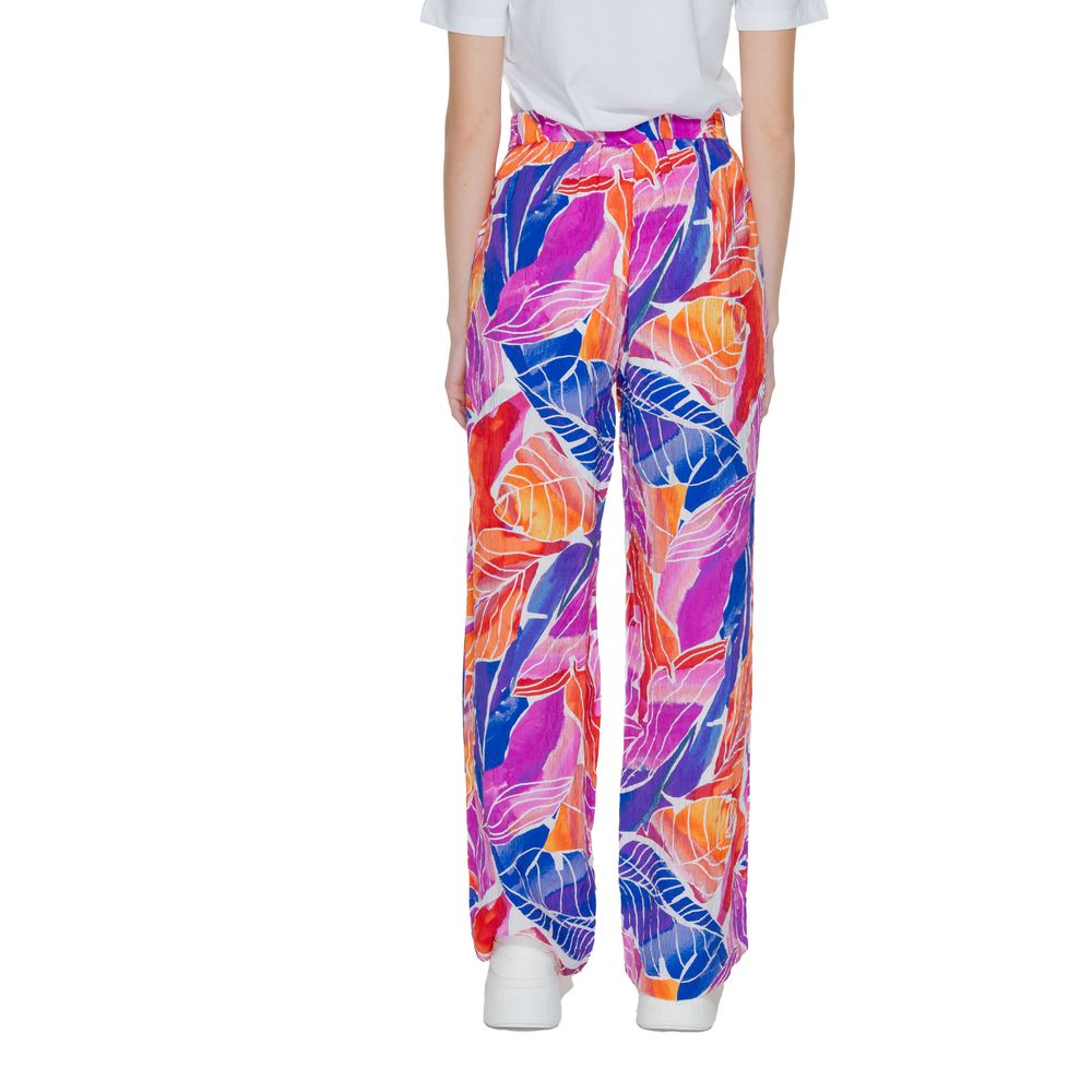 Pantaloni casual in viscosa multicolore Vila Clothes
