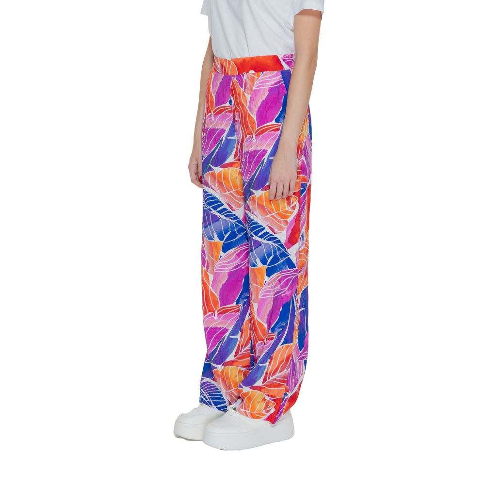 Pantaloni casual in viscosa multicolore Vila Clothes