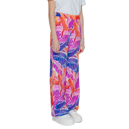 Pantaloni casual in viscosa multicolore Vila Clothes