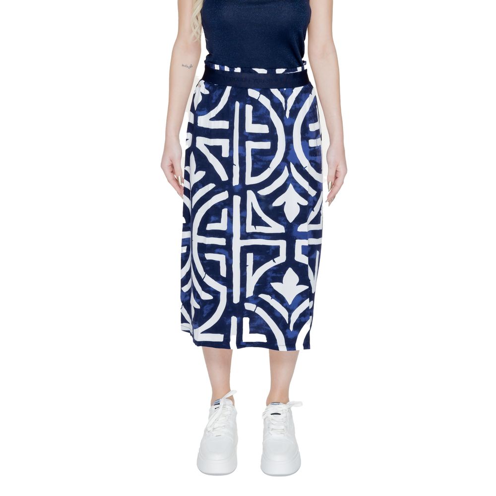 Jupe longue bleue en viscose Street One
