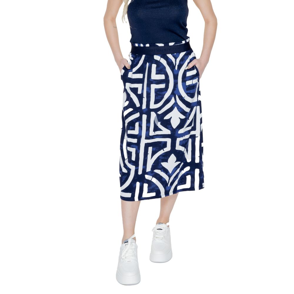 Jupe longue bleue en viscose Street One